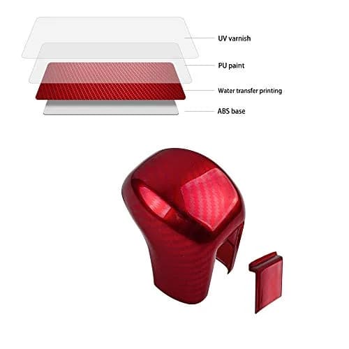 Thenice CVT Gear Shifting Knob Cover for Honda Civic 2016-2021 | Red Carbon Fiber Finish thumbnail 2