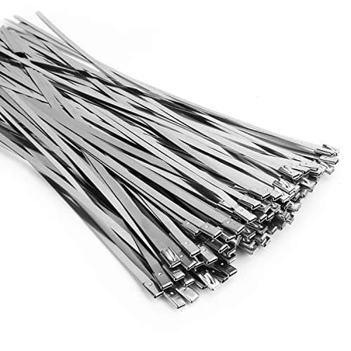 ZOOSUNX Metal Zip Ties 11.8 Inch | Heavy Duty Stainless Steel, 198 lbs Tensile Strength, Heat Resistant - for Auto & Industrial Use thumbnail 1