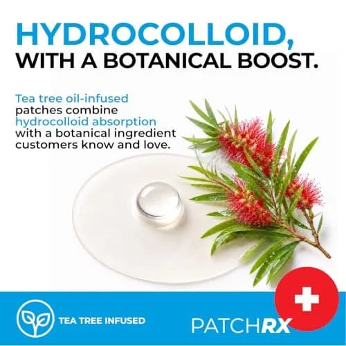 PatchRx Pimple Patches Hydrocolloid with Tea Tree Oil 120 Patches | Fast Acne Spot Relief for Face thumbnail 6