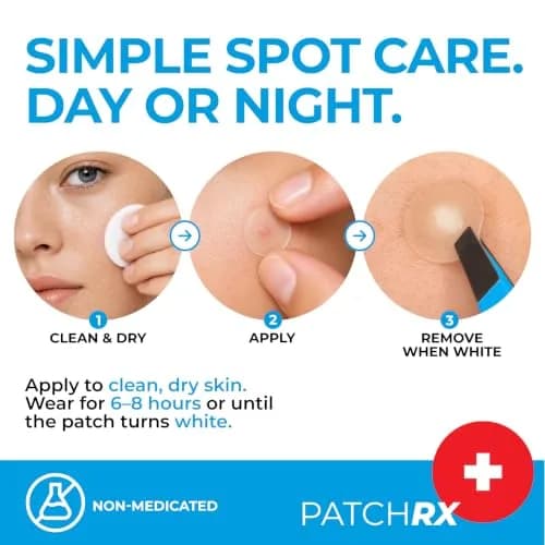 PatchRx Pimple Patches Hydrocolloid with Tea Tree Oil 120 Patches | Fast Acne Spot Relief for Face thumbnail 7