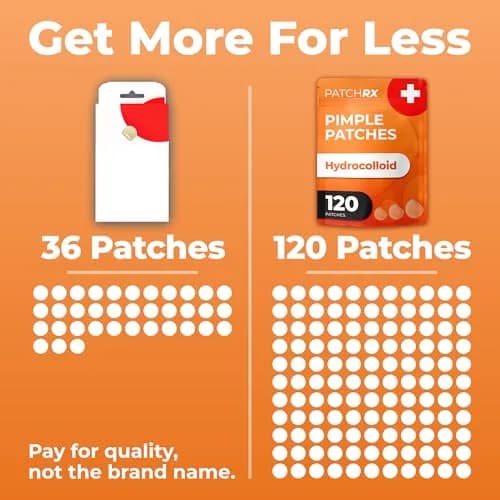 PatchRx Acne Patches 120 Count | Hydrocolloid Pimple Patches for Face with 3 Sizes thumbnail 3