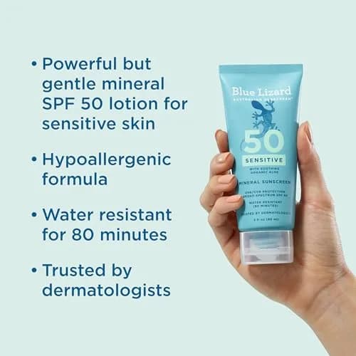 Blue Lizard Sensitive Mineral Sunscreen SPF 50+ 88ml (3 Fl Oz) | Broad Spectrum UVA/UVB Protection thumbnail 2