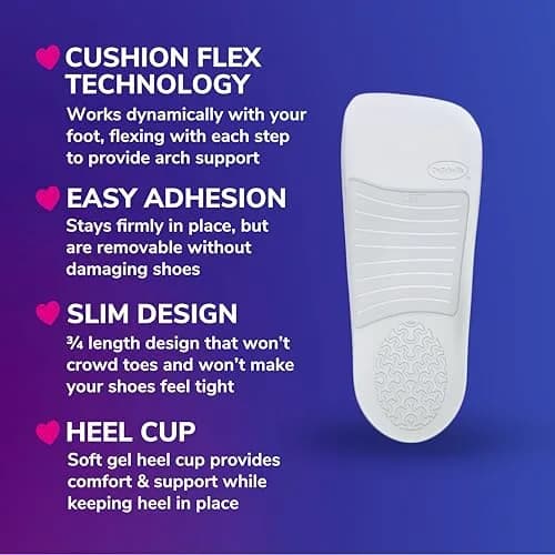 Dr. Scholl's Love Your Flats & Sandals 3/4 Length Insoles for Women, Shoe Size 6-10 (1 Pair) | All-Day Comfort with Arch Support thumbnail 5