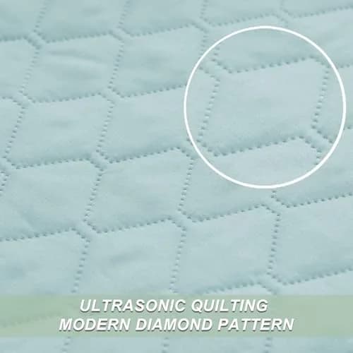 Exclusivo Mezcla Reversible Full Queen Quilt Bedding Set Light Blue | Lightweight Bedspreads with 2 Pillow Shams, Soft Microfiber, All Season Bed Coverlets for Bedroom Guest Room, 90x96 Inch thumbnail 4