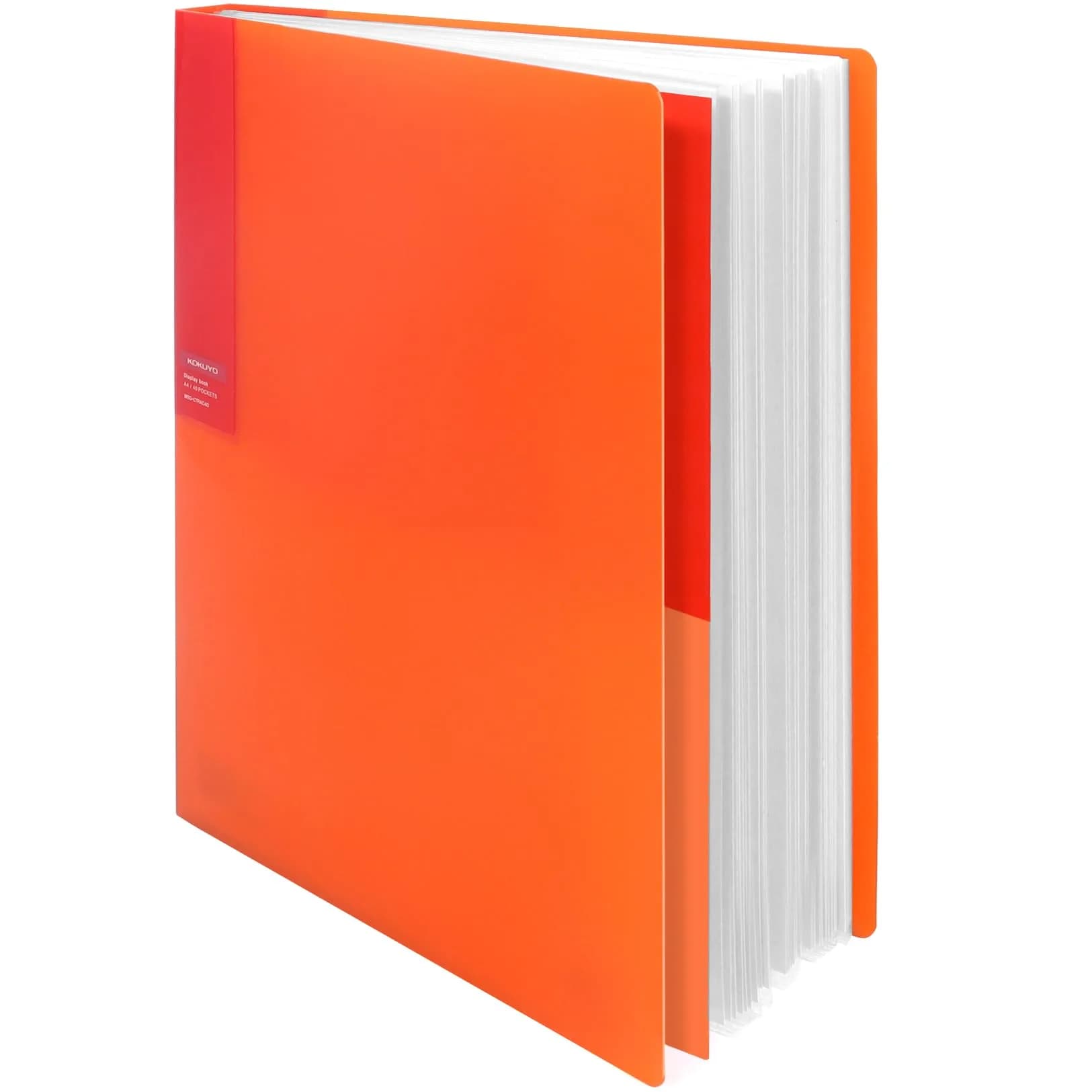 Kokuyo 40-Pocket Binder with Plastic Sleeves, A4 Size | Clear Sheet Protectors for 80 Pages — Orange