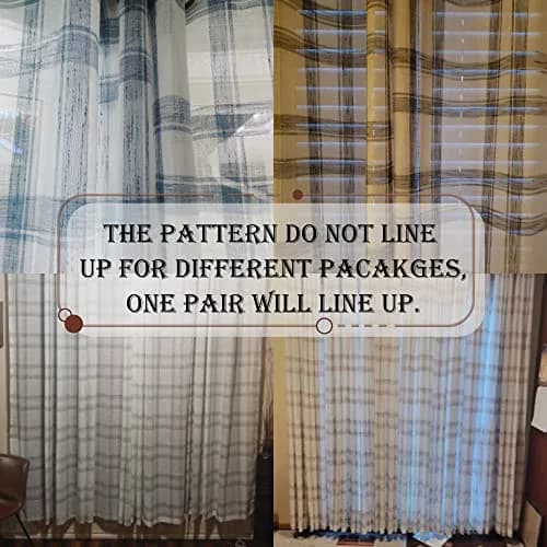 Randall Buffalo Check Semi-Sheer Curtain Panels 241 cm (95") | Farmhouse Style Light Filtering thumbnail 7