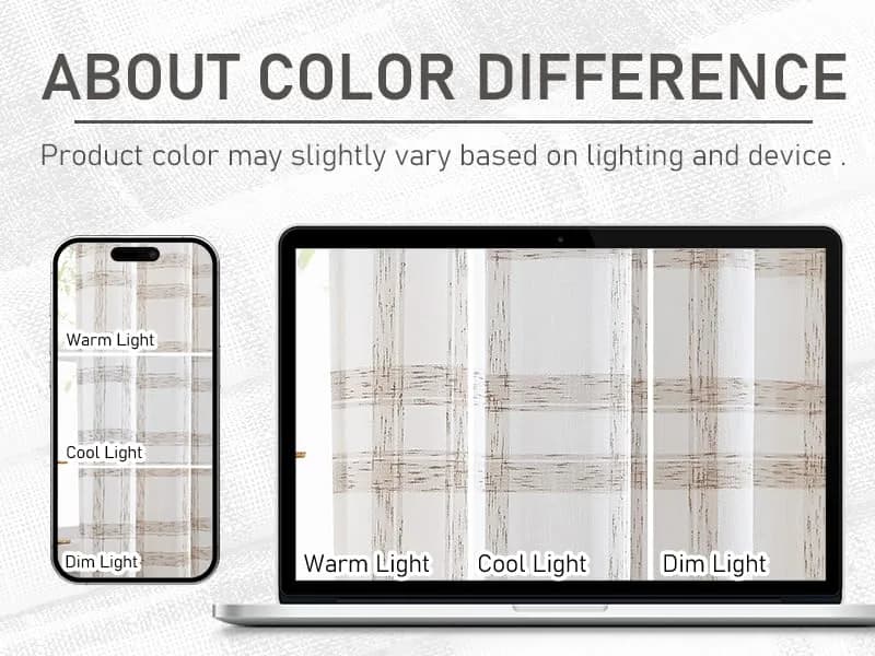 Randall Buffalo Check Semi-Sheer Curtain Panels 241 cm (95") | Farmhouse Style Light Filtering thumbnail 9