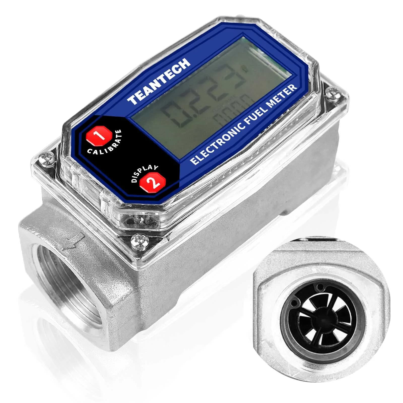 TEANTECH Digital Turbine Flow Meter 1 Inch (25.4mm) | Accurate Flow Measurement for Diesel, Kerosene, Gasoline