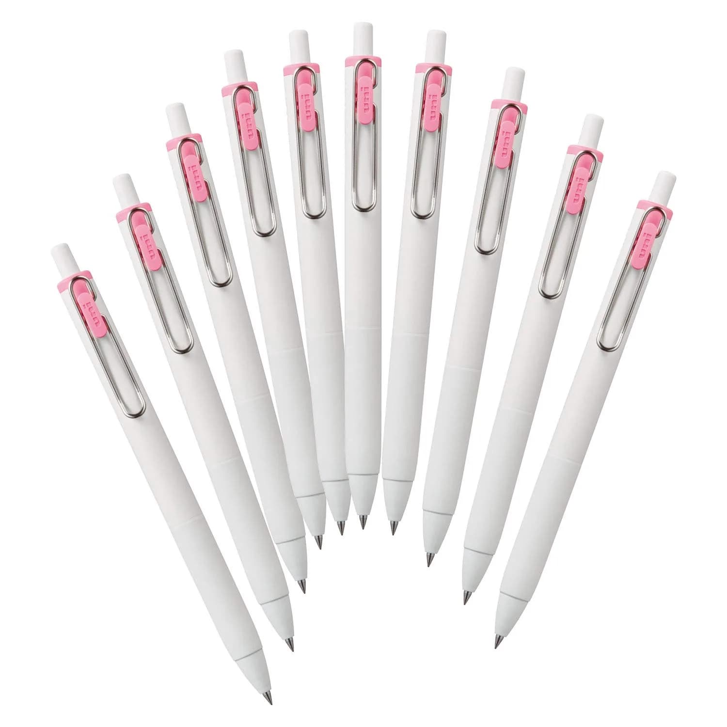 Mitsubishi Pencil Uni-Ball One Gel Pen Refill 0.38mm Black 10-Pack | Darker Ink for Memorable Notes — Light Pink