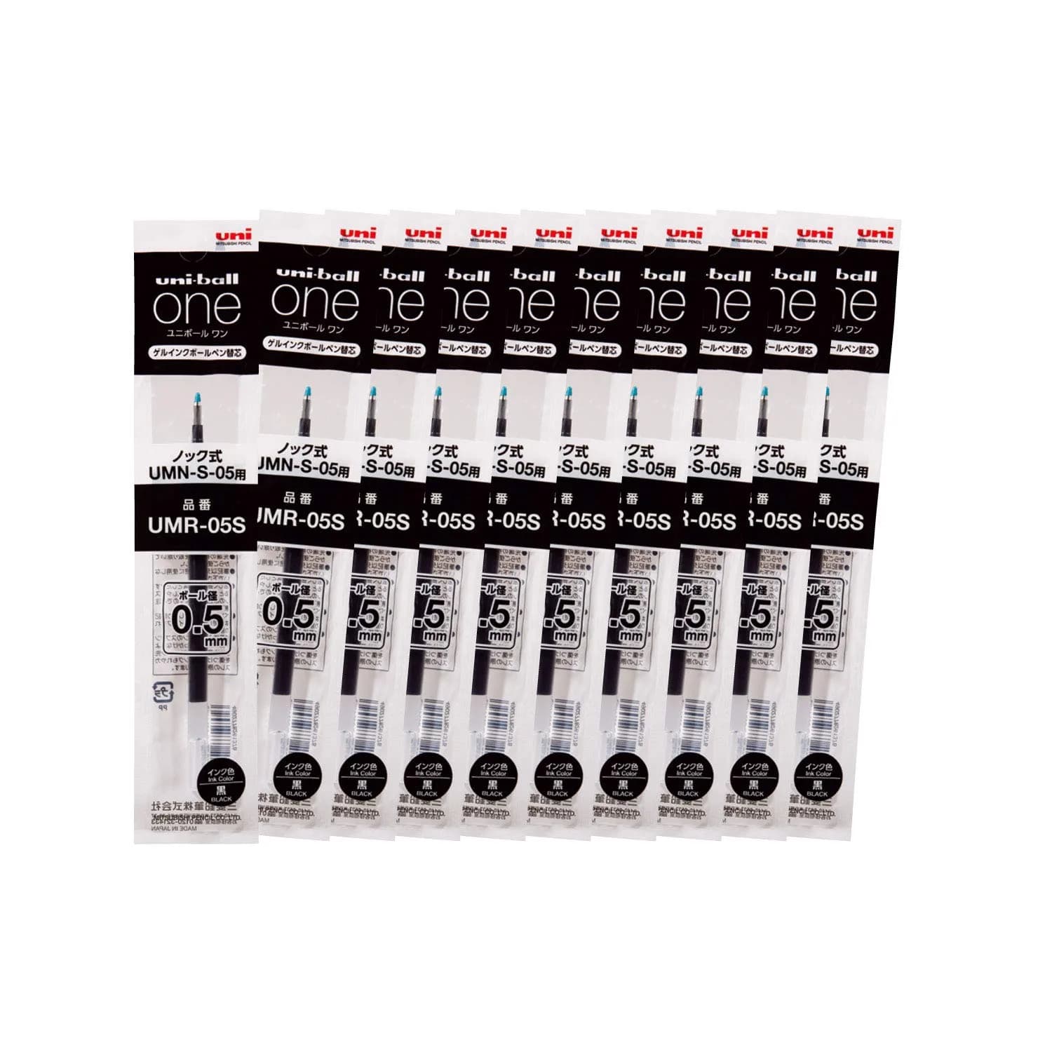 Mitsubishi Pencil Uni-Ball One Gel Pen Refill 0.5mm Black | Darker Ink for Memorable Writing