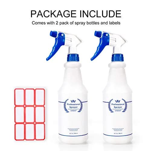 Uineko Plastic Spray Bottles 2 Pack, 32 Oz | Heavy Duty, Leak-Proof, Adjustable Nozzle thumbnail 7