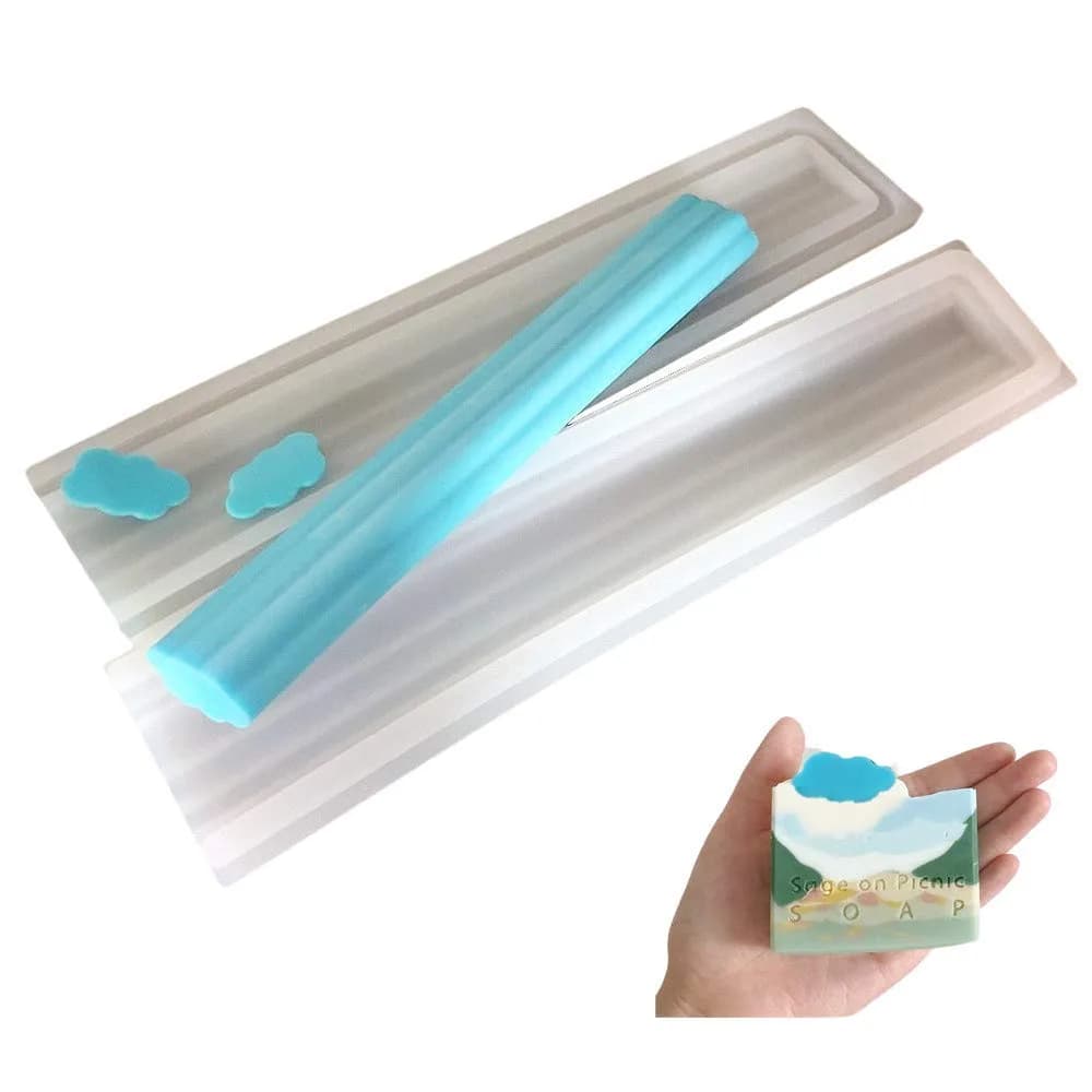 MoldFun Cloud Tube Silicone Mold for Soap, Chocolate & Candies | Cloud Shape, Food Grade, 6.5x2.5x12.6 inch - main product image