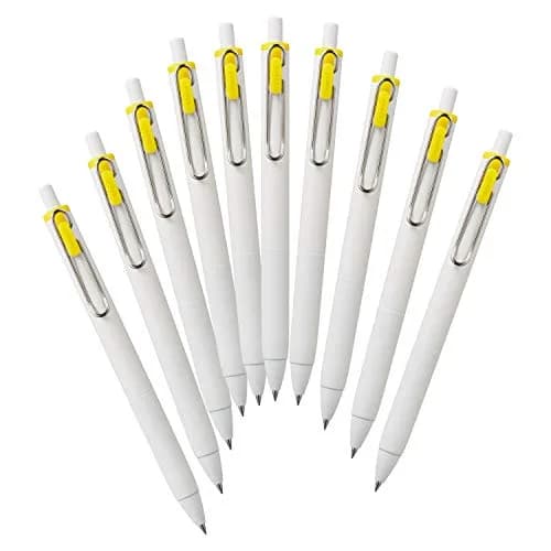 Mitsubishi Pencil Uni-ball One Gel Pen, Yellow, 0.5mm, 10-Pack | Smooth Ink Flow for Students & Office thumbnail 1