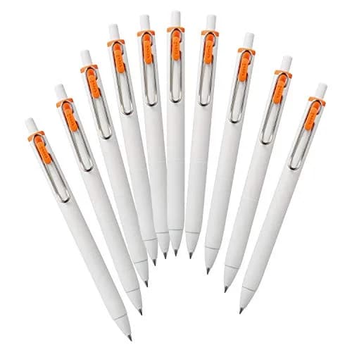 Mitsubishi Pencil Uni-ball One Gel Pen, Orange, 0.5mm, 10-Pack | Darker Ink for Memorable Writing thumbnail 1