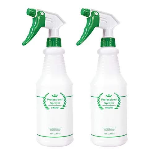 Uineko Heavy Duty Plastic Spray Bottles 2 Pack, 32 Oz | Adjustable Nozzle, Leak-Proof, Chemical Resistant, for Home & Garden thumbnail 1