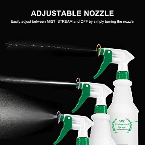 Uineko Heavy Duty Plastic Spray Bottles 2 Pack, 32 Oz | Adjustable Nozzle, Leak-Proof, Chemical Resistant, for Home & Garden thumbnail 5