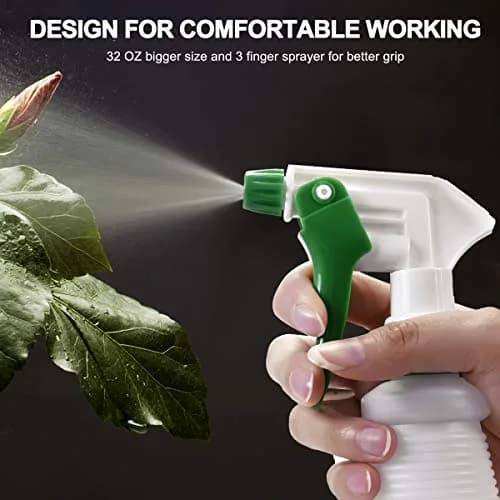 Uineko Heavy Duty Plastic Spray Bottles 2 Pack, 32 Oz | Adjustable Nozzle, Leak-Proof, Chemical Resistant, for Home & Garden thumbnail 6