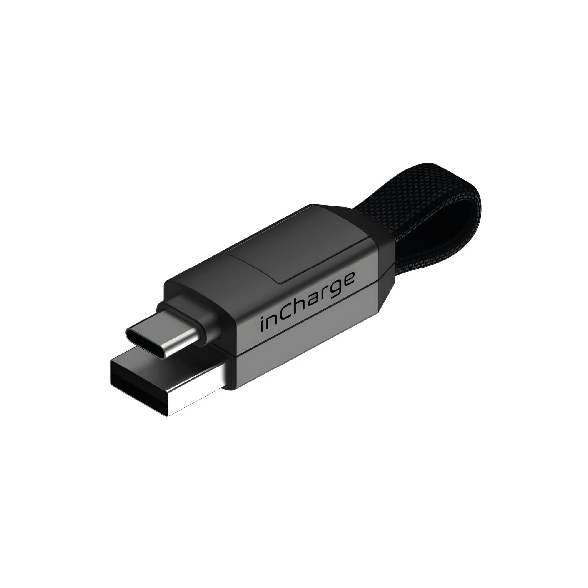 Rolling Square inCharge 6 Keychain USB C Charger Cable, Lightning & Micro-USB, 15cm (0.5ft) | Universal 6-in-1 Charging Cable — Grey