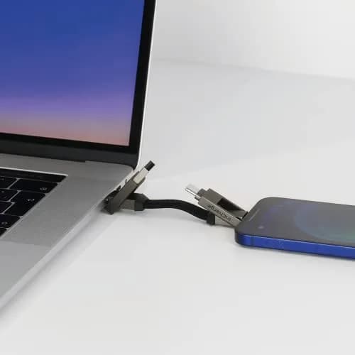 Rolling Square inCharge 6 Keychain USB C Charger Cable, Lightning & Micro-USB, 8.6cm (3.4 inches) | Universal 6-in-1 Charging Cable thumbnail 6