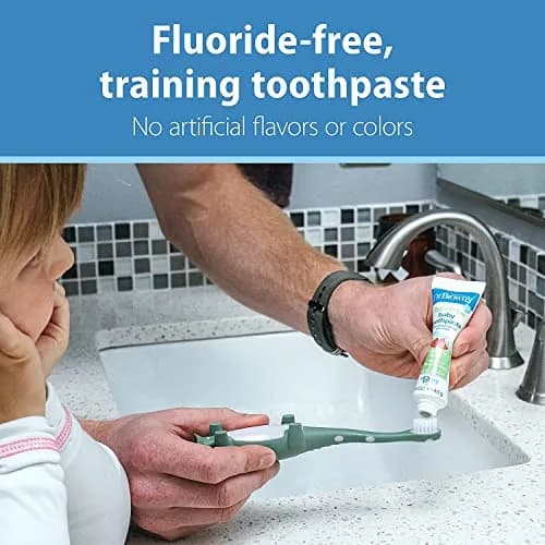 Dr. Brown's Infant-to-Toddler Toothbrush and Toothpaste Set, Giraffe, 2 Count (40g/1.4oz) | BPA-Free, Fluoride-Free thumbnail 2