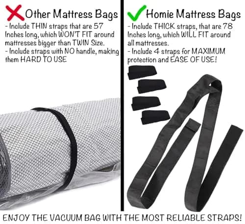 Homie Mattress Vacuum Bag for Moving, Vacuum Seal Mattress Bag Queen/Full/Full-XL | Reusable Compression Storage thumbnail 6