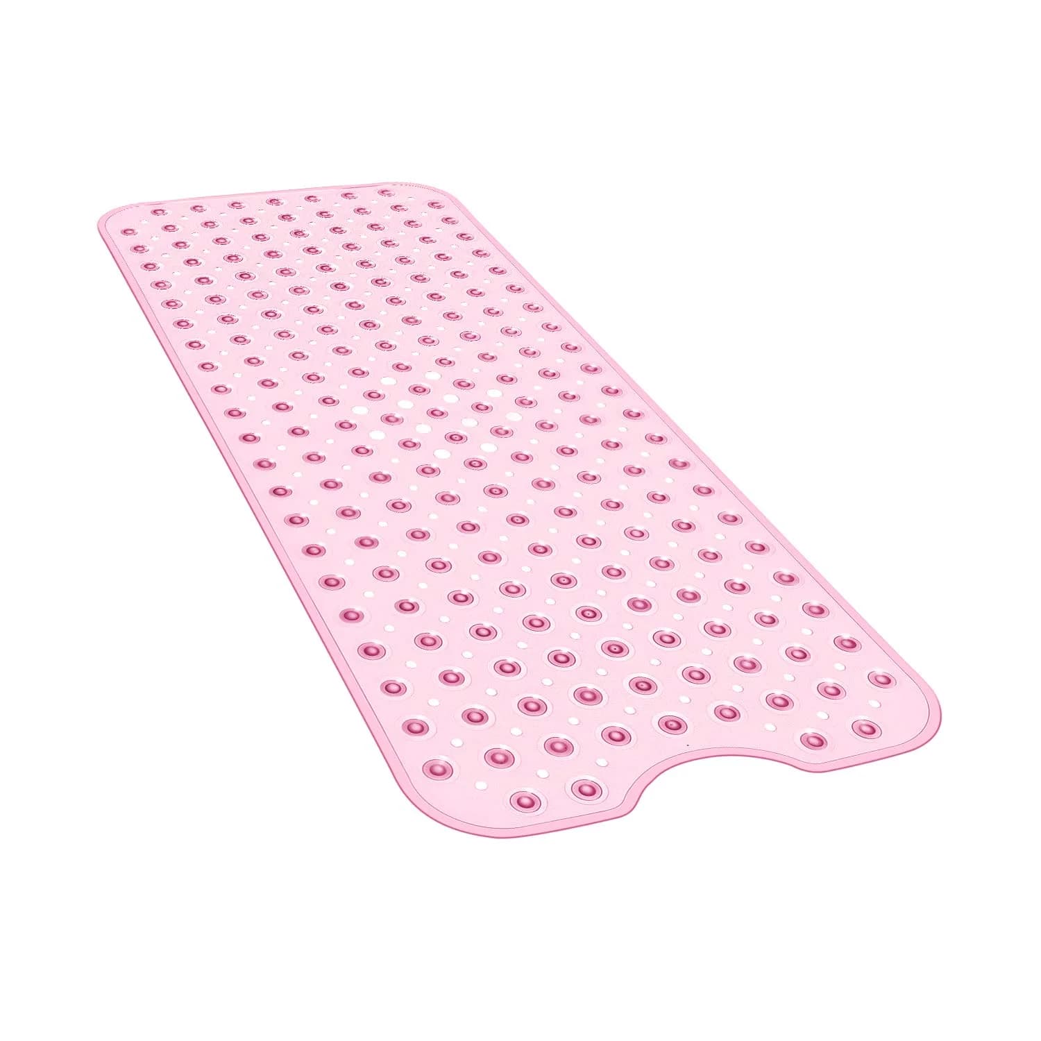 YINENN Bath and Shower Safety Mats 40x16 inch | Non Slip with Suction Cups, Extra Large, Machine Washable, Drain Holes, Clear — Light Pink