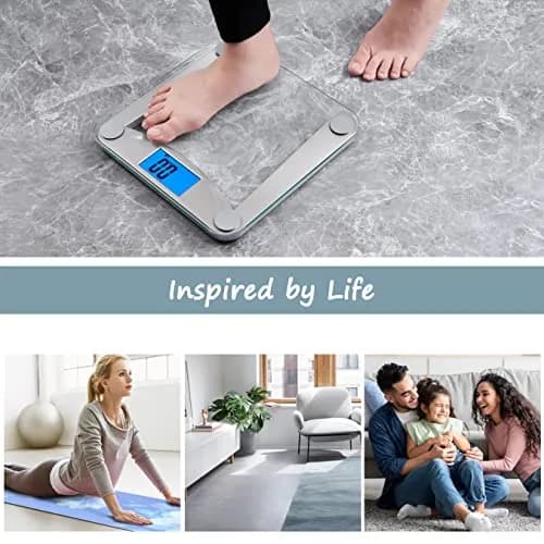 Vitafit Digital Bathroom Scale 11x11 in | 0.1lb Accuracy, 400lb Capacity, Tempered Glass thumbnail 5