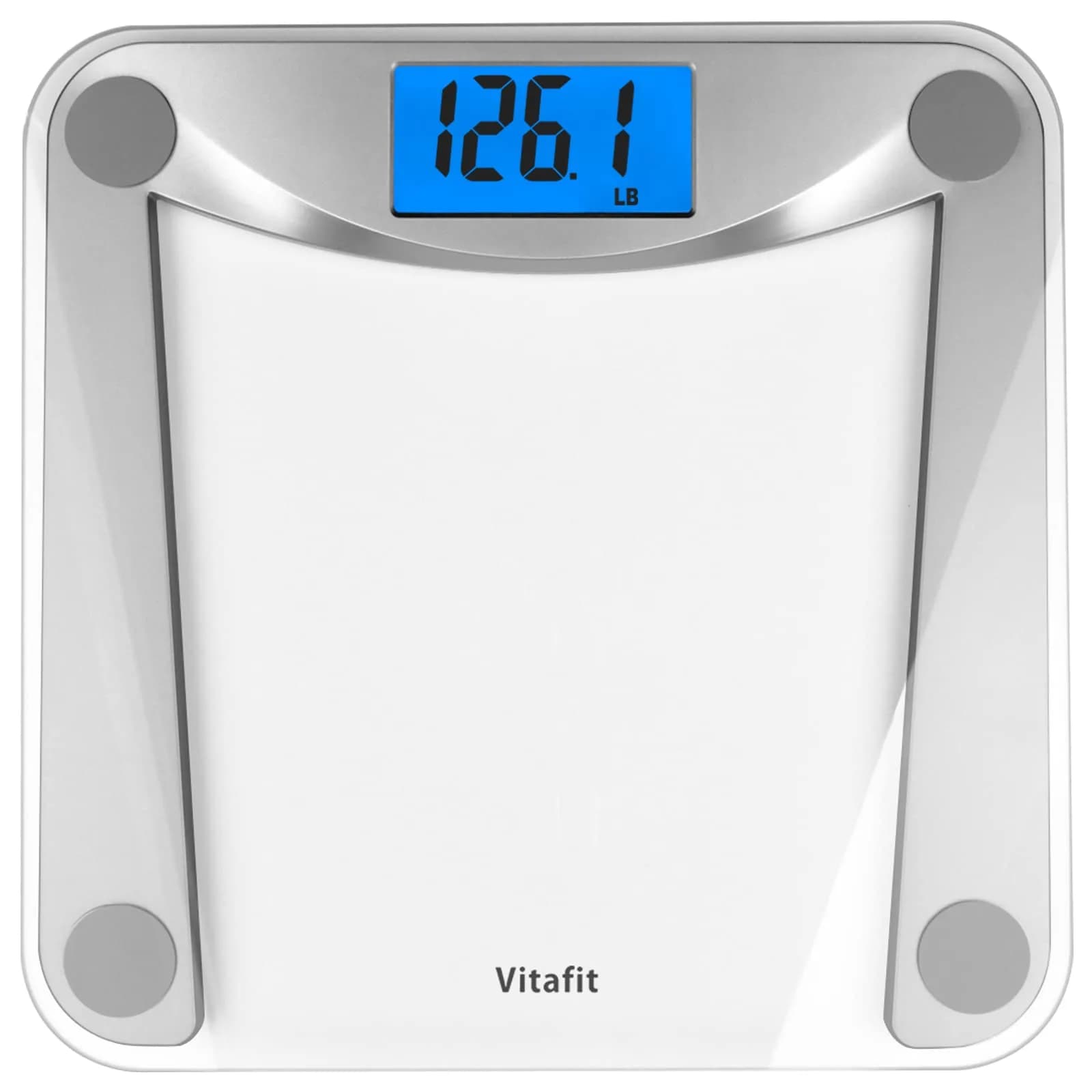 Vitafit Digital Bathroom Scale 11x11 in | 0.1lb Accuracy, 400lb Capacity, Tempered Glass - main product image