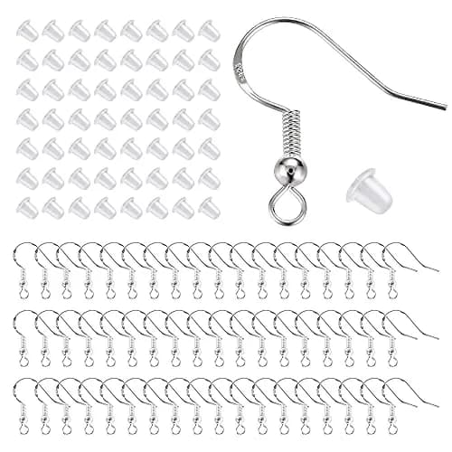 Lhedon 925 Sterling Silver Earring Hooks Hypoallergenic 200 PCS | DIY Jewelry thumbnail 1