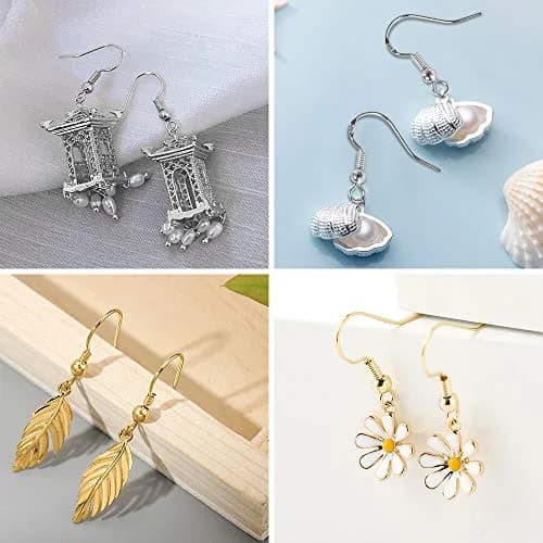 Lhedon Jewelry Finding Kit 200 pcs/100 pairs | Hypoallergenic Sterling Silver & Gold Earring Hooks for DIY Jewelry thumbnail 7