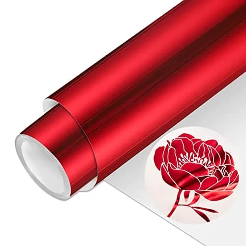 VINYL FROG Red Metallic Foil Heat Transfer Vinyl 12in x 5ft (30.48cm x 1.52m) | Chrome Iron On Vinyl for T-Shirts thumbnail 9