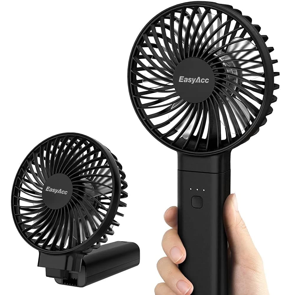 EasyAcc Portable Rechargeable Fan 213g (7.5oz) | 4-Speed Foldable Mini Fan for Travel & Office - main product image