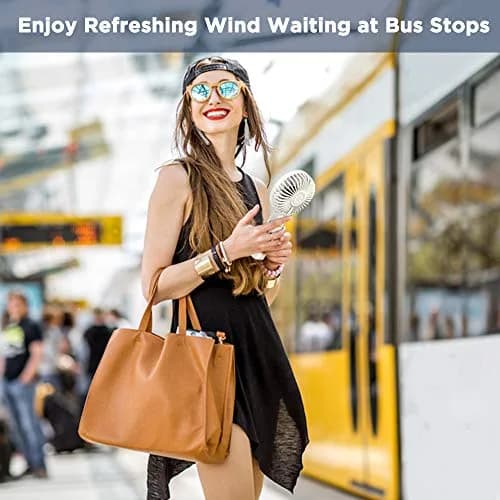 EasyAcc Portable Rechargeable Fan 4 Speeds, 17 Hours Use | Quiet Cooling for Travel & Office thumbnail 5