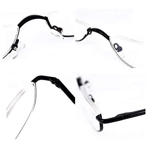 Viseng Half Frame Reading Glasses for Women Men, Slim Half Moon Metal Semi Rimless 2-Pack (40mm Lens Width) thumbnail 5