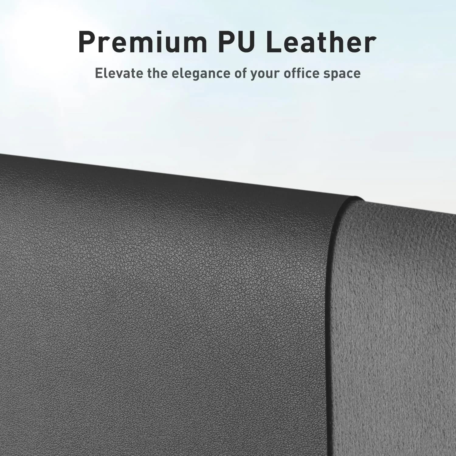Aothia Gray PU Leather Desk Pad Protector, 23.6" x 13.7" | Protects Desks from Scratches and Stains thumbnail 2