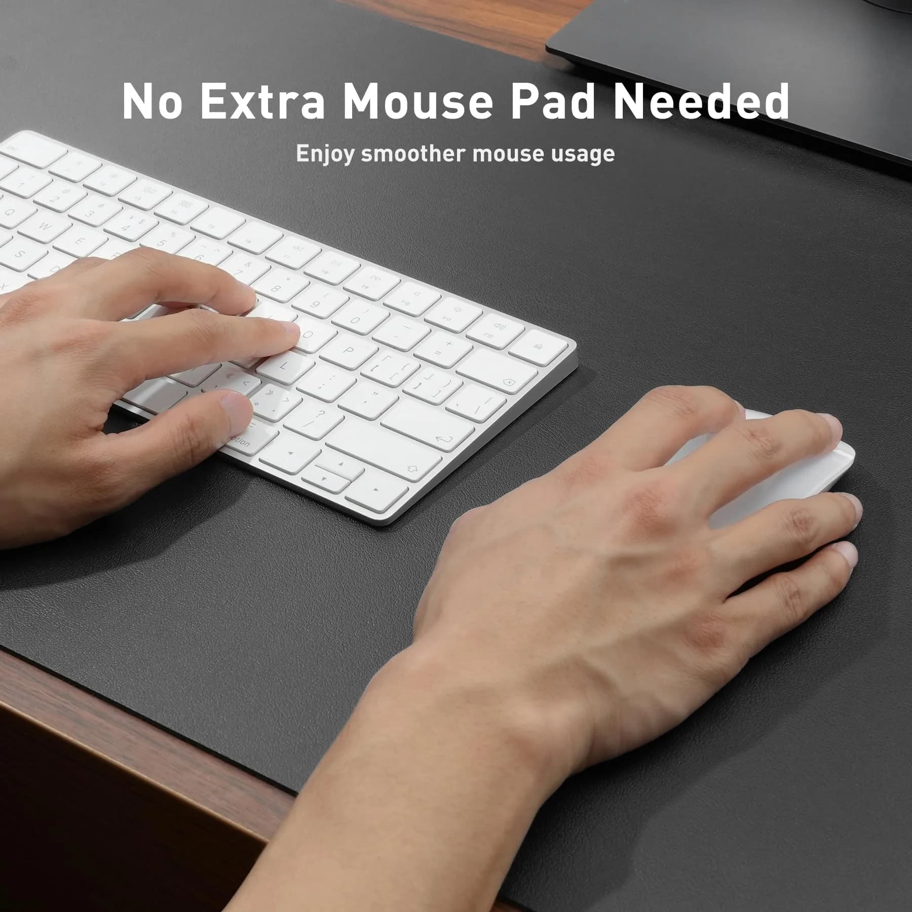 Aothia Gray PU Leather Desk Pad Protector, 23.6" x 13.7" | Protects Desks from Scratches and Stains thumbnail 4