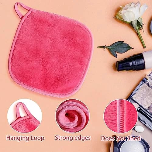 Natwag Reusable Makeup Remover Cloths 15cm x 15cm (6" x 6") | Pack of 12 Microfiber Face Washcloths with Mesh Bag thumbnail 4