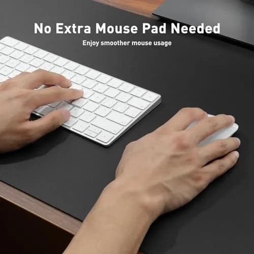 Aothia Black PU Leather Desk Pad Protector 60cm x 35cm (23.6" x 13.7") | Non-Slip Waterproof Surface for Office & Home thumbnail 4