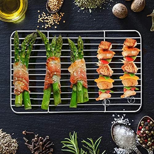 E-far Stainless Steel Cooling Rack Set of 2, 11.6'' x 9'' | Rust-Free & Oven-Safe for Baking & Roasting thumbnail 6