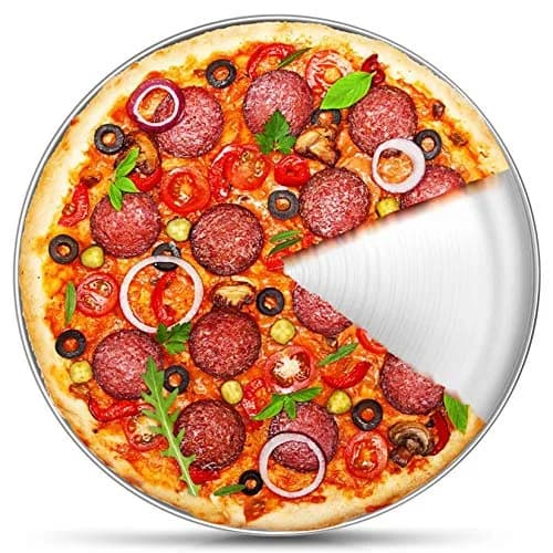 P&P CHEF 12 Inch Pizza Pan, Stainless Steel Baking Tray for Oven, Silver thumbnail 1