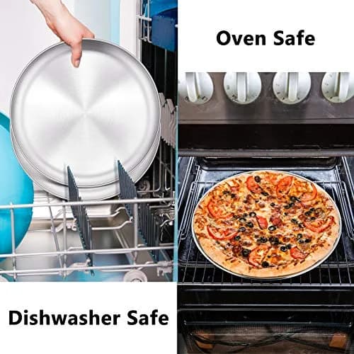 P&P CHEF 12 Inch Pizza Pan, Stainless Steel Baking Tray for Oven, Silver thumbnail 6