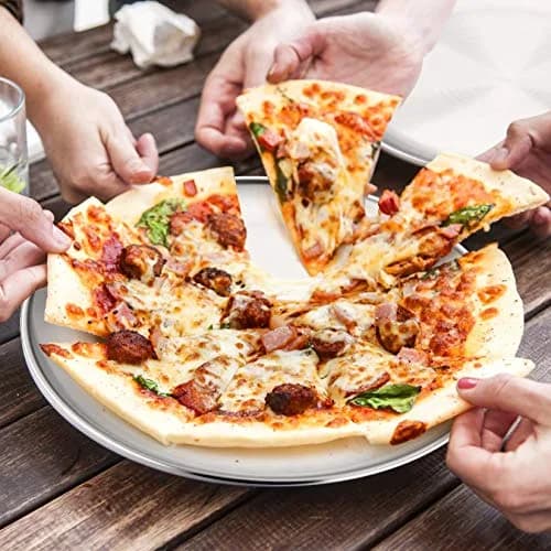 P&P CHEF 12 Inch Stainless Steel Pizza Pan Set of 2 | Heavy Duty Baking & Serving Tray thumbnail 4
