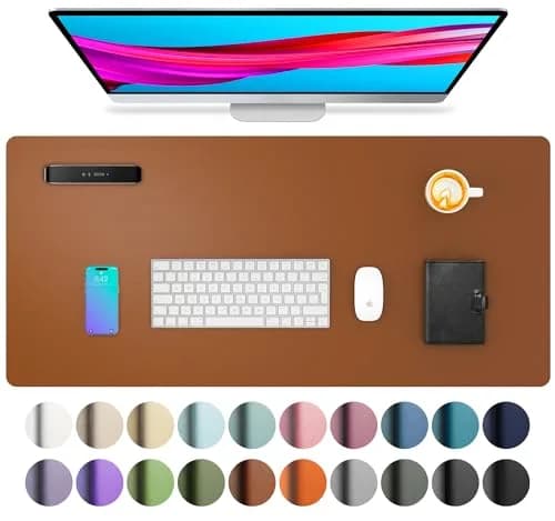 Aothia PU Leather Desk Pad Protector 59cm x 35cm (23.6" x 13.7") | Smooth Surface for Writing and Laptop Use thumbnail 1
