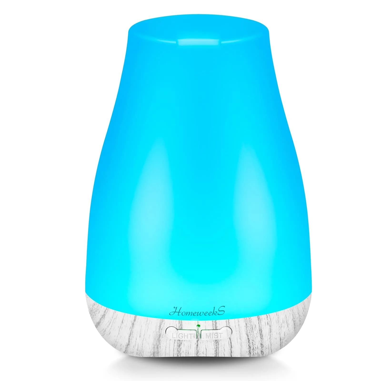 Homeweeks Essential Oil Diffuser 100ml (3.38 Fl Oz) | Ultrasonic Aroma Diffuser with Automatic Shut-Off — White Grey / 100 Ml