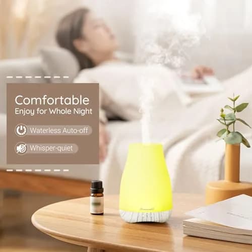 Homeweeks Essential Oil Diffuser 100ml (3.4 Fl Oz) | Ultrasonic Cool Mist Humidifier with 7 Color LED Light thumbnail 7