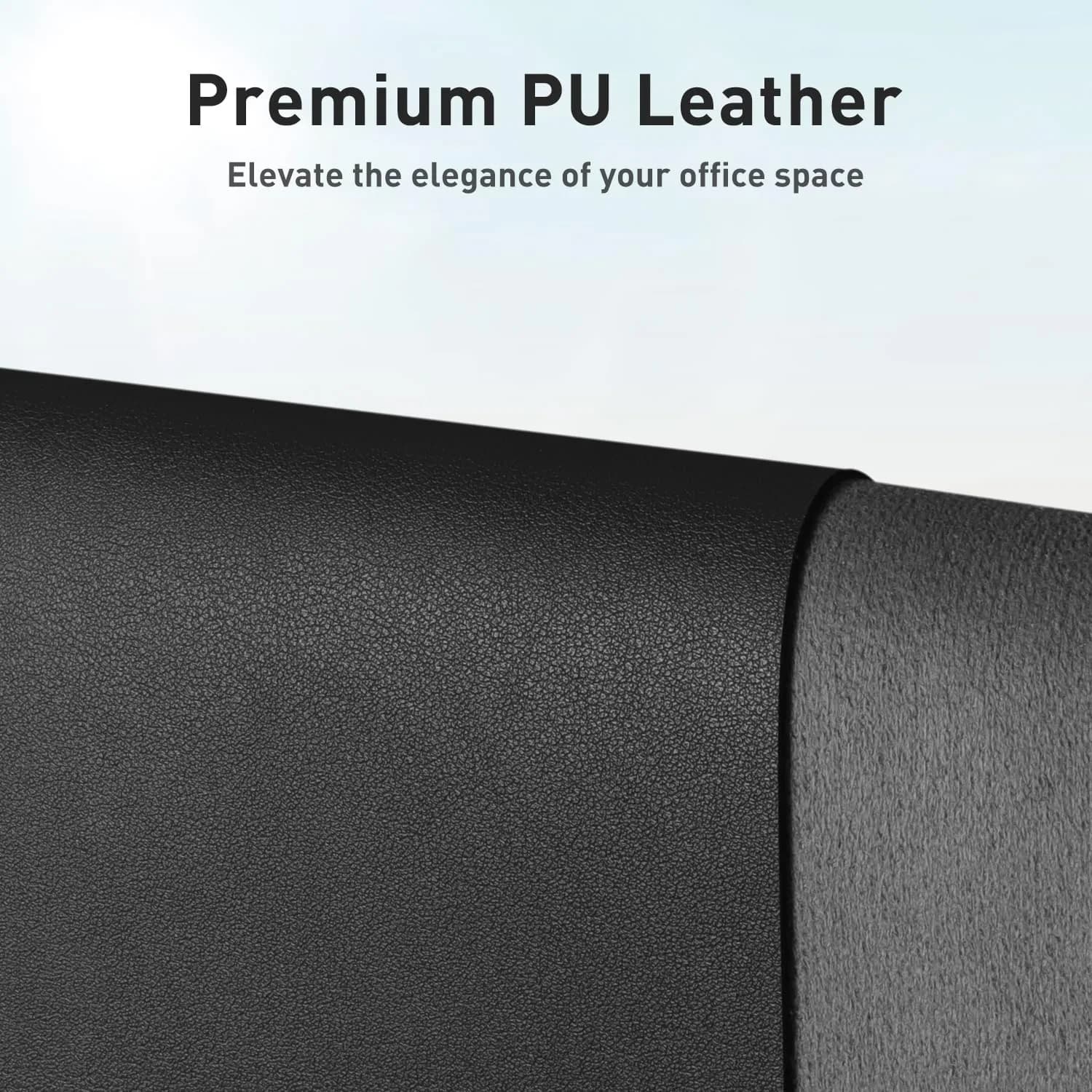 Aothia Black Leather Desk Pad Protector, 36" x 17" | Protects Desk from Scratches, Stains, Spills, Heat thumbnail 2