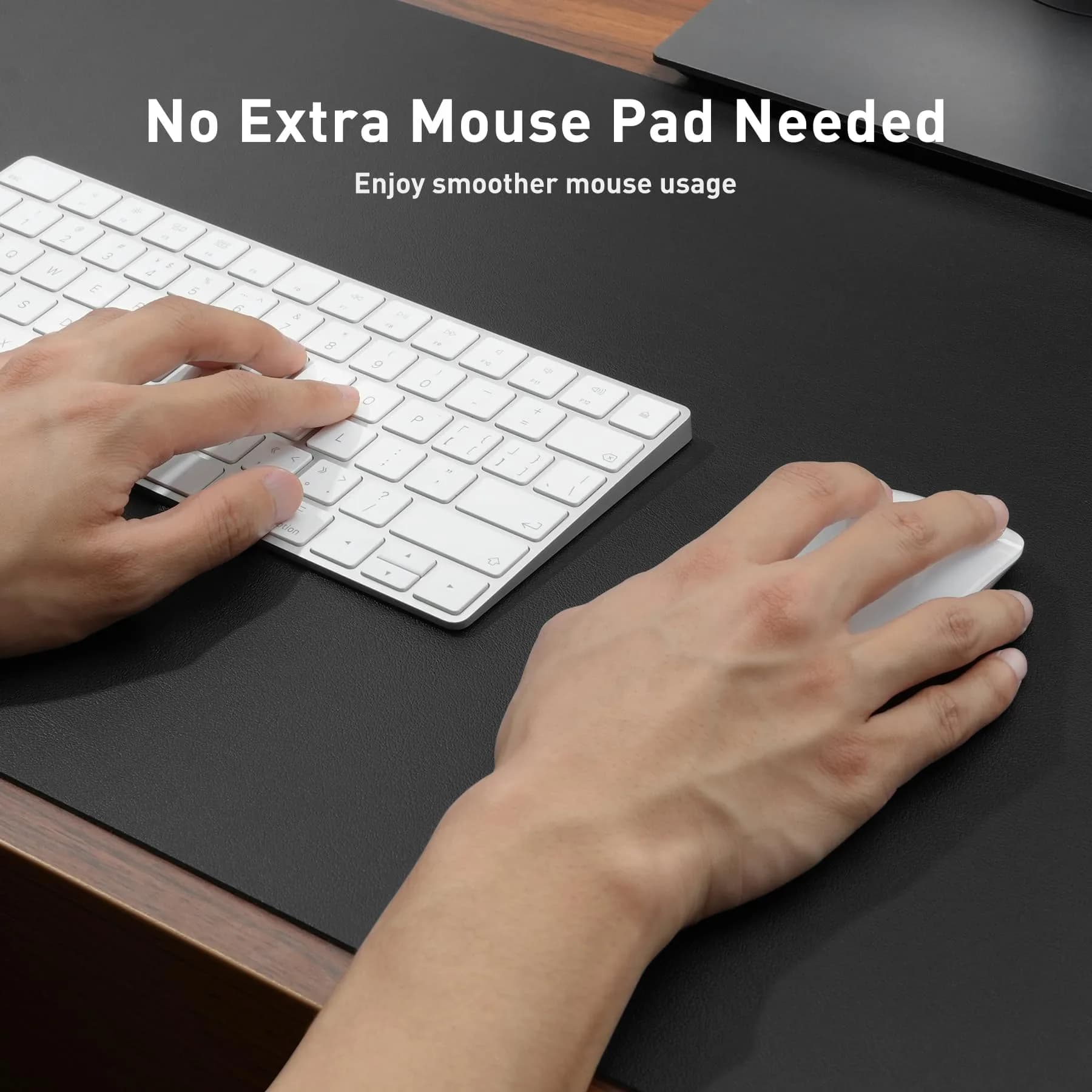 Aothia Black Leather Desk Pad Protector, 36" x 17" | Protects Desk from Scratches, Stains, Spills, Heat thumbnail 4