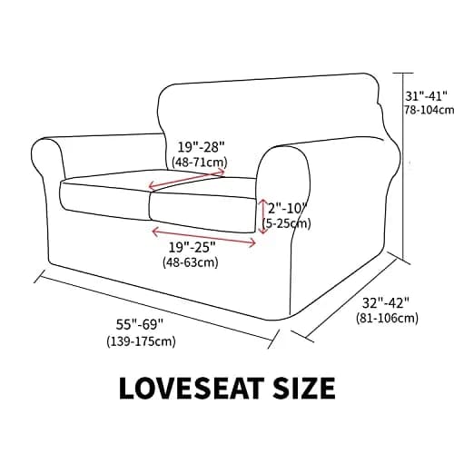 MAXIJIN 3 Piece Jacquard Couch Covers for 2 Cushion Couch Stretch Non Slip Love Seat Couch Cover for Dogs Pet Friendly Elastic Furniture Protector Loveseat Slipcovers (Loveseat, Black) thumbnail 6