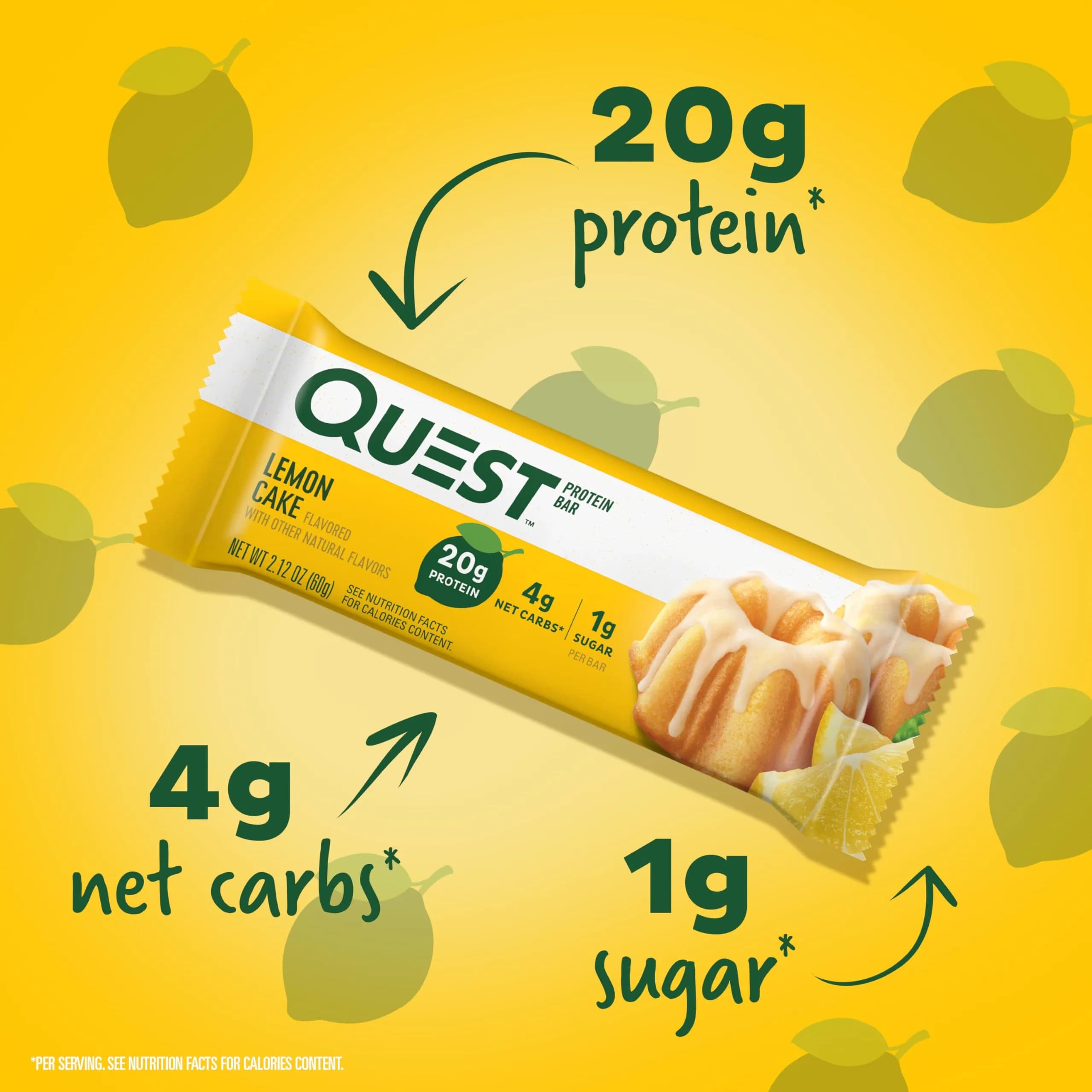 Quest Lemon Cake Protein Bars 12 Count | High Protein, Low Carb, Gluten Free, Keto Friendly thumbnail 2