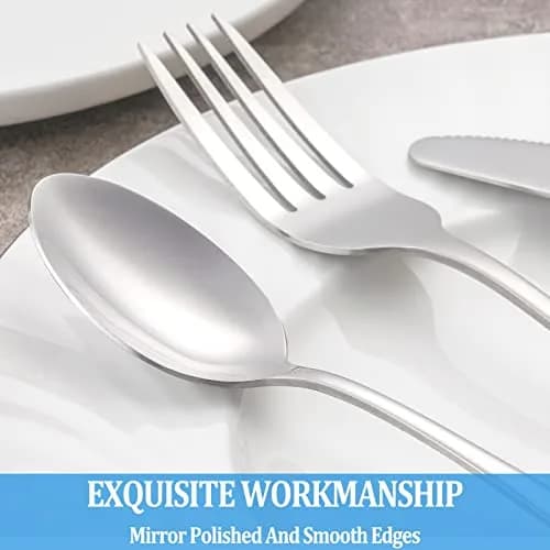 MUTNITT Teaspoon Set, 16 Piece, 6.7" Stainless Steel Silverware | Classic & Dishwasher Safe thumbnail 4